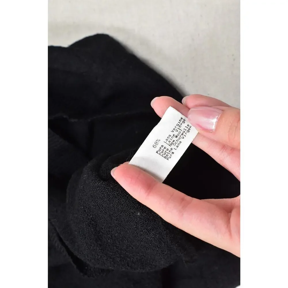 DALMINE Uomo Italy Black Pure New Wool Crewneck Sweater Men's Size L 52 - Picture 8 of 8